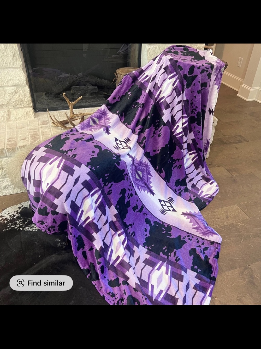 Purple Aztec Pattern Throw Blanket - Unbranded